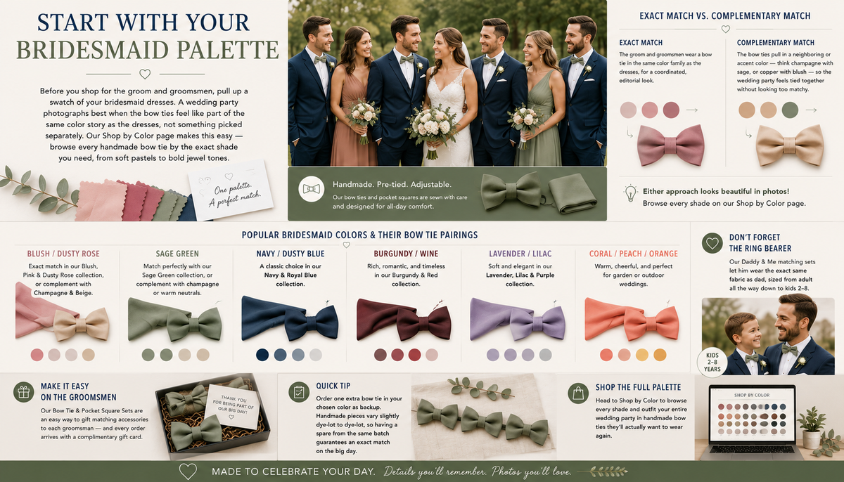 How to Match Bow Ties with Bridesmaid Dresses