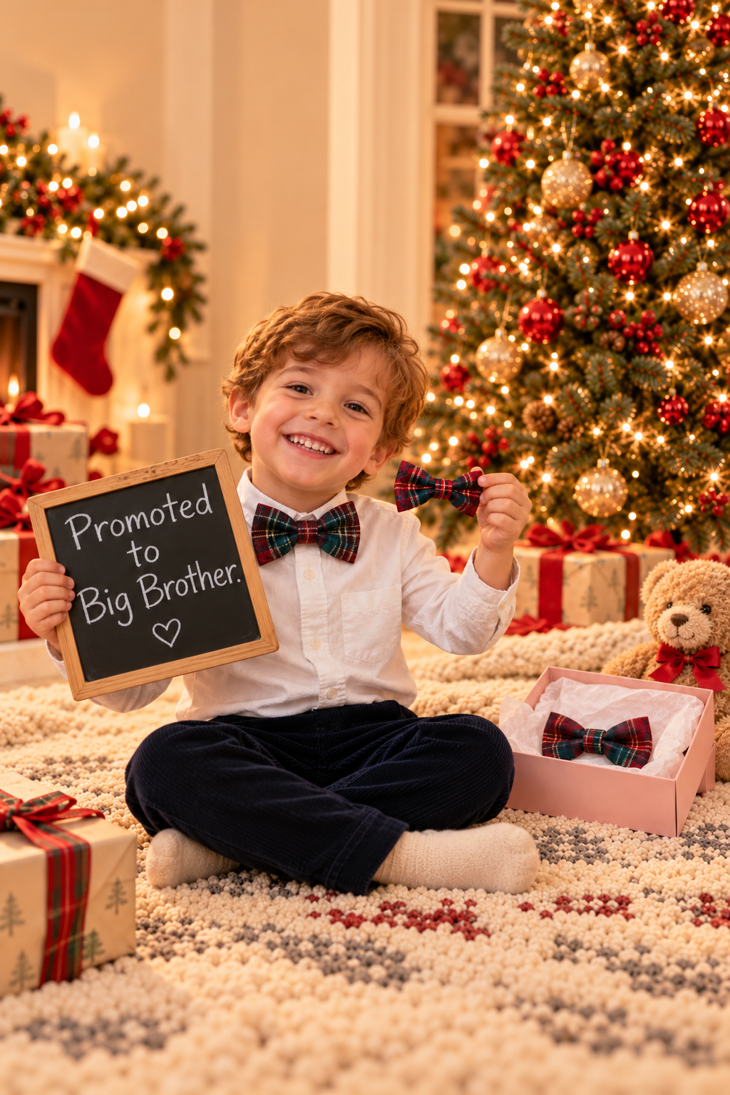 Big Brother Announcement Ideas: Let Him Share the News in a Bow Tie