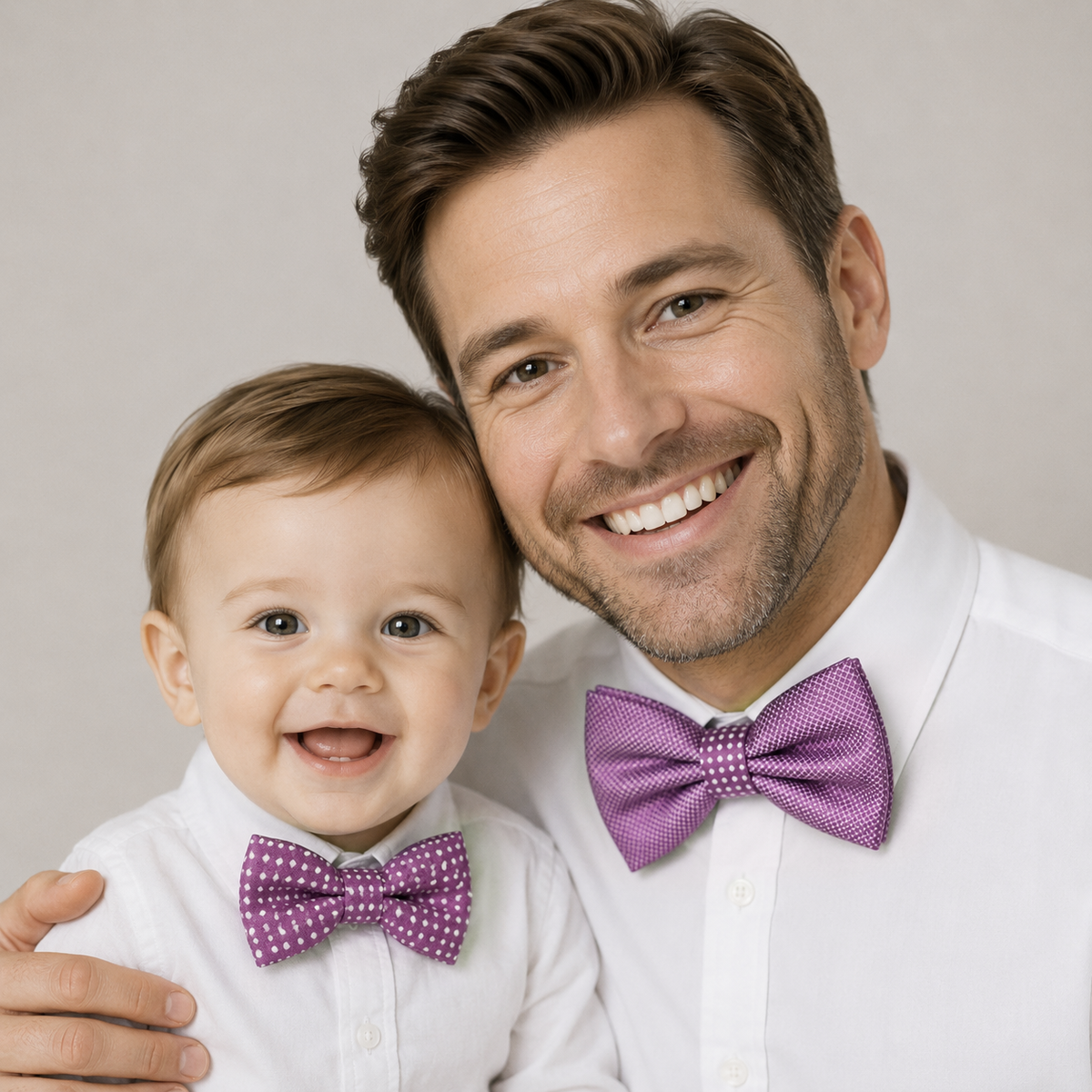 Lavender daddy and me matching bow tie set