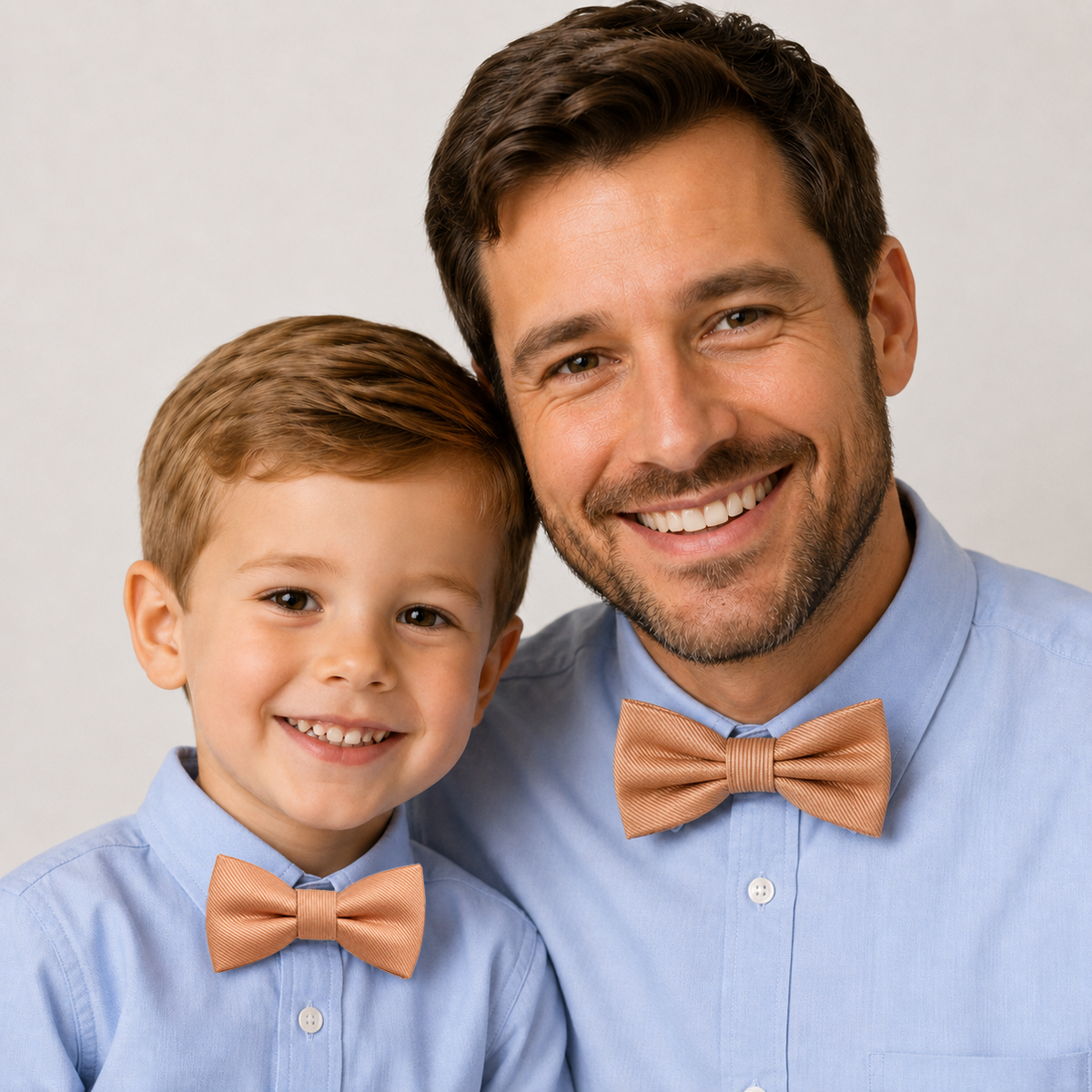 Copper, rust and gold daddy and me matching bow tie set