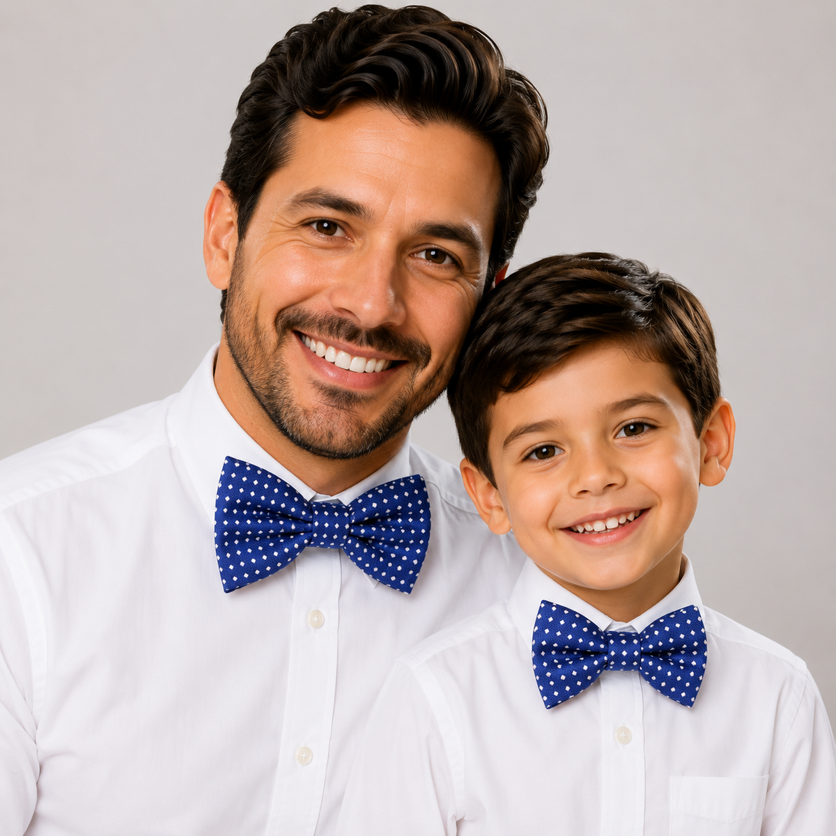 Navy and royal blue daddy and me matching bow tie set