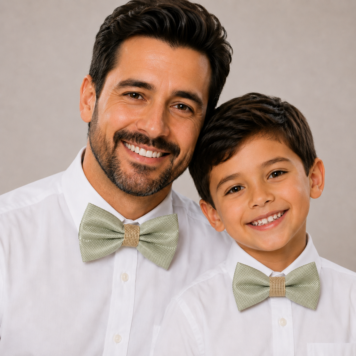 Sage green daddy and me matching bow tie set