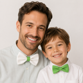 White and green bow tie set for daddy and son, Daddy and me gift set, Father son matching, green kids bow tie, daddy me bow, handmade