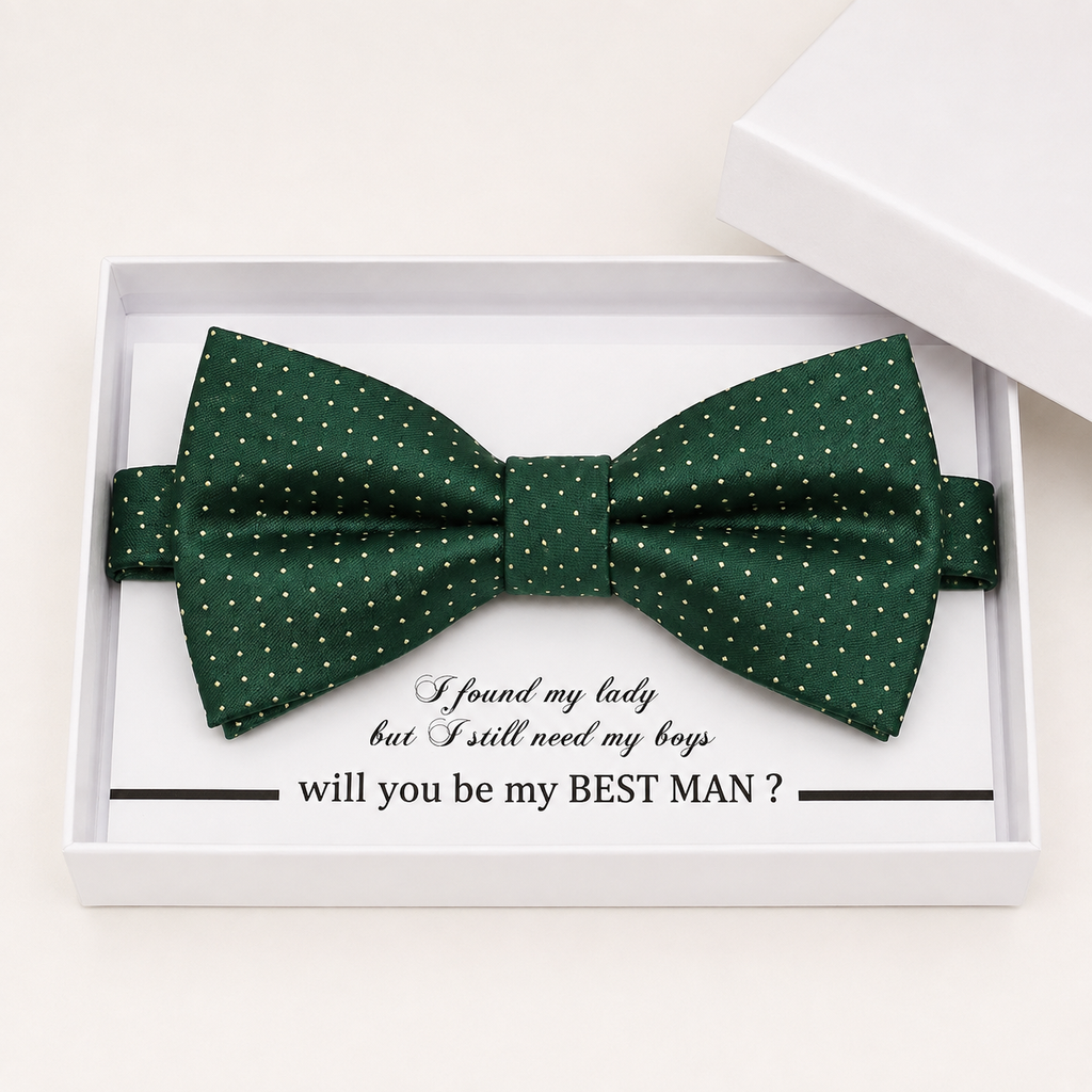 Emerald Bow Tie — Wedding & Everyday Handmade Pre-Tied