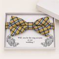 Yellow Navy Blue Bow Tie — Wedding & Everyday, Adult & Kids Handmade Pre-Tied