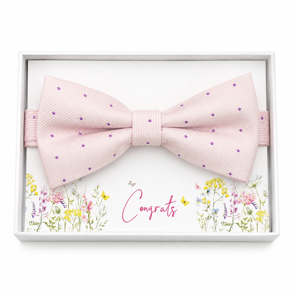 Soft Pink and Lavender Bow Tie — Wedding & Everyday, Adult & Kids Handmade Pre-Tied