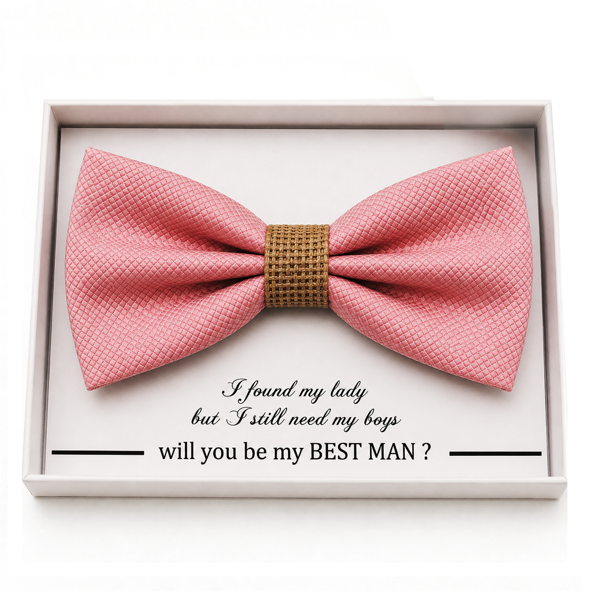 Dusty Rose and Burlap Bow Tie — Wedding & Everyday, Adult & Kids Handmade Pre-Tied