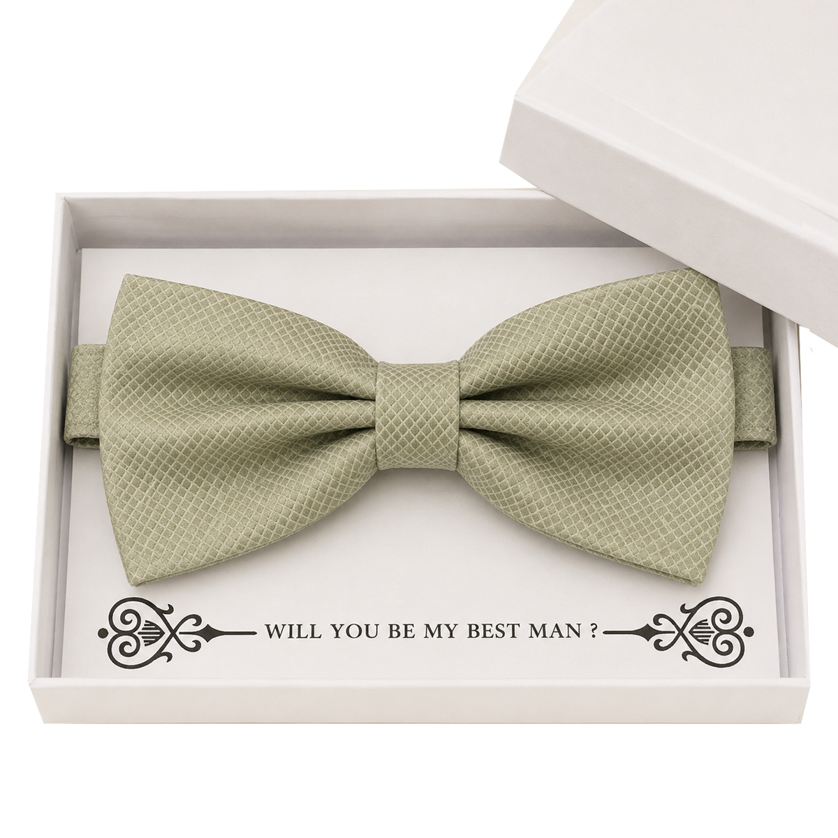 Sage Green and Burlap Bow Tie — Wedding & Everyday, Adult & Kids Handmade Pre-Tied