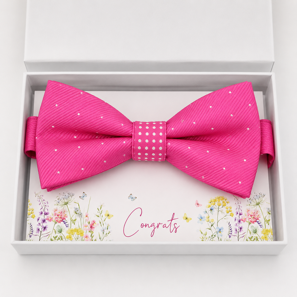 Hot Pink Bow Tie — Wedding & Everyday, Adult & Kids Handmade Pre-Tied