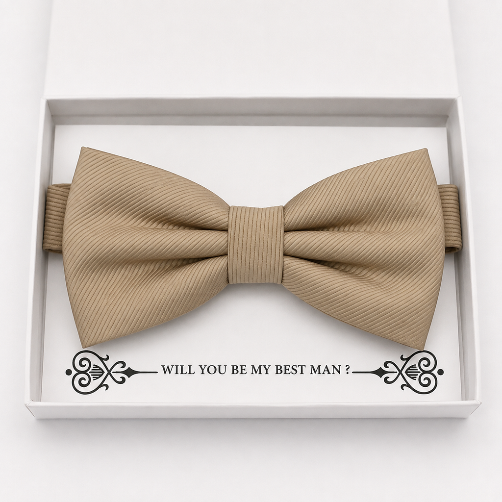 Champagne Bow Tie — Wedding & Everyday, Adult & Kids Handmade Pre-Tied