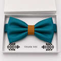 Teal Blue and Orange Bow Tie — Wedding & Everyday, Adult & Kids Handmade Pre-Tied