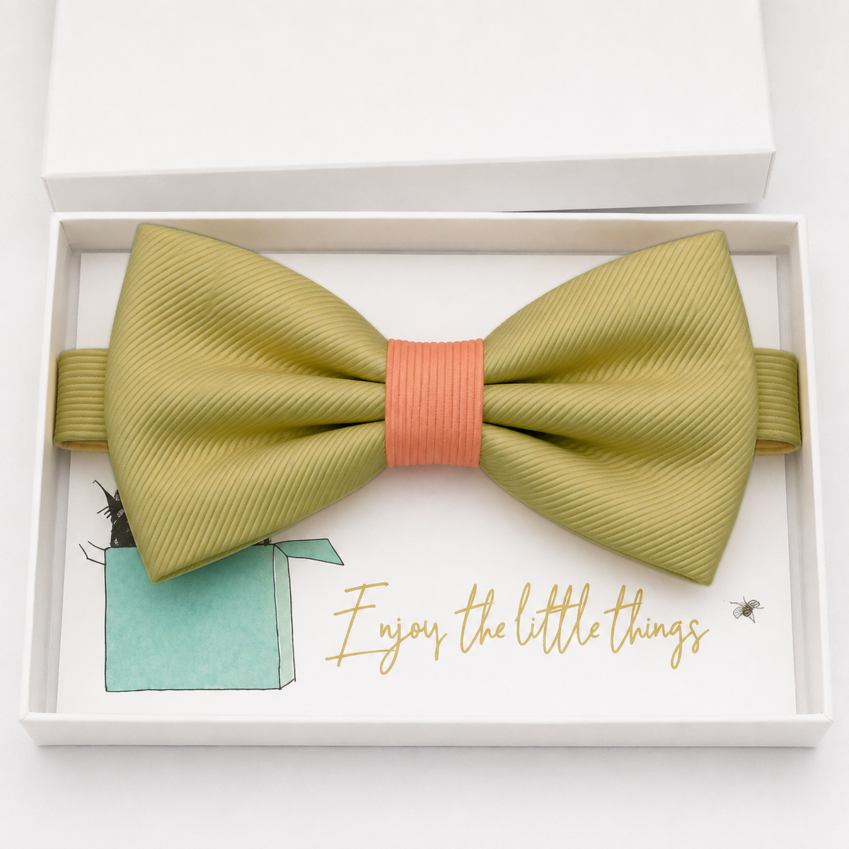 Sunlight Yellow and Peach Bow Tie — Wedding & Everyday, Adult & Kids Handmade Pre-Tied