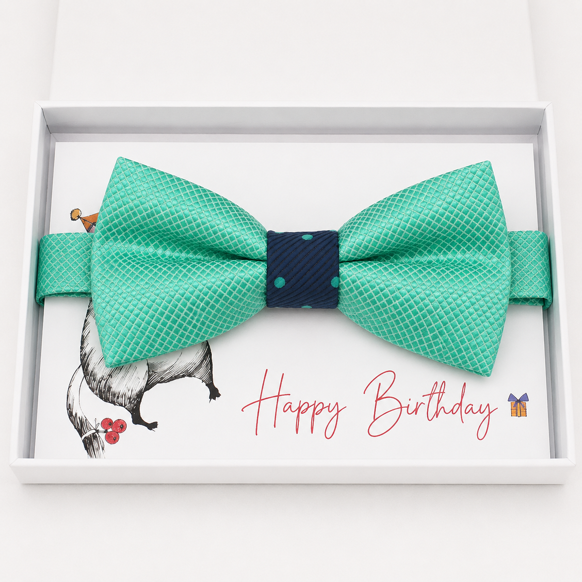 Turquoise and Navy Bow Tie — Wedding & Everyday, Adult & Kids Handmade Pre-Tied