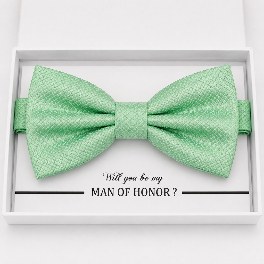 Mint Green Bow Tie — Wedding & Everyday, Adult & Kids Handmade Pre-Tied