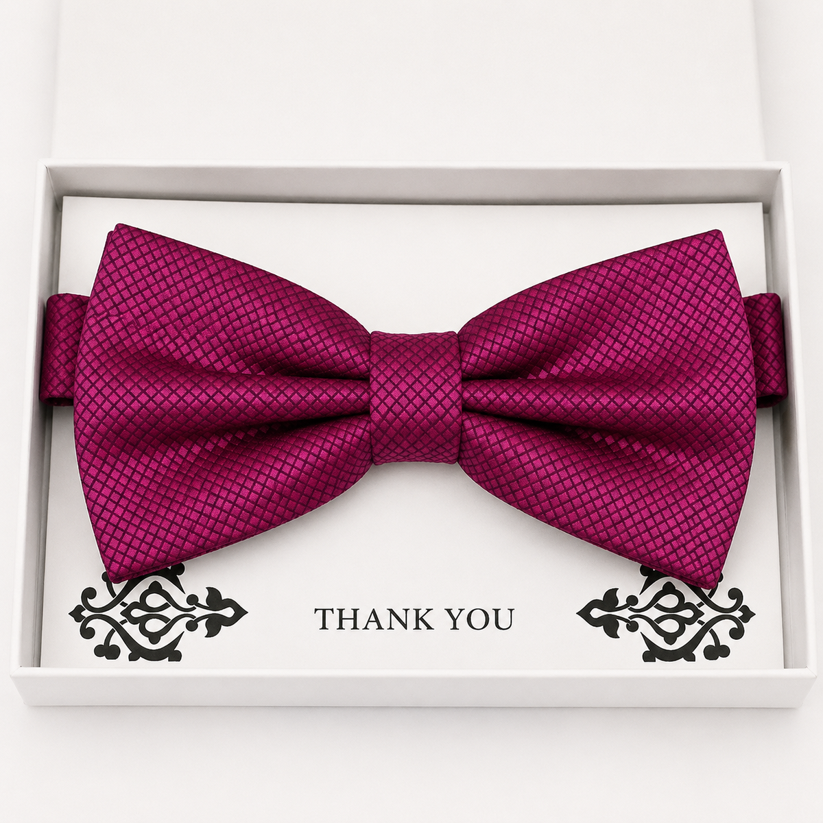 Raspberry Rose Bow Tie — Wedding & Everyday, Adult & Kids Handmade Pre-Tied