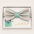 Gray and Turquoise Bow Tie — Wedding & Everyday, Adult & Kids Handmade Pre-Tied