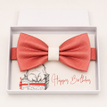 Coral and White Bow Tie — Wedding & Everyday, Adult & Kids Handmade Pre-Tied