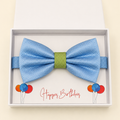 Dusty Blue and Green Bow Tie — Wedding & Everyday, Adult & Kids Handmade Pre-Tied
