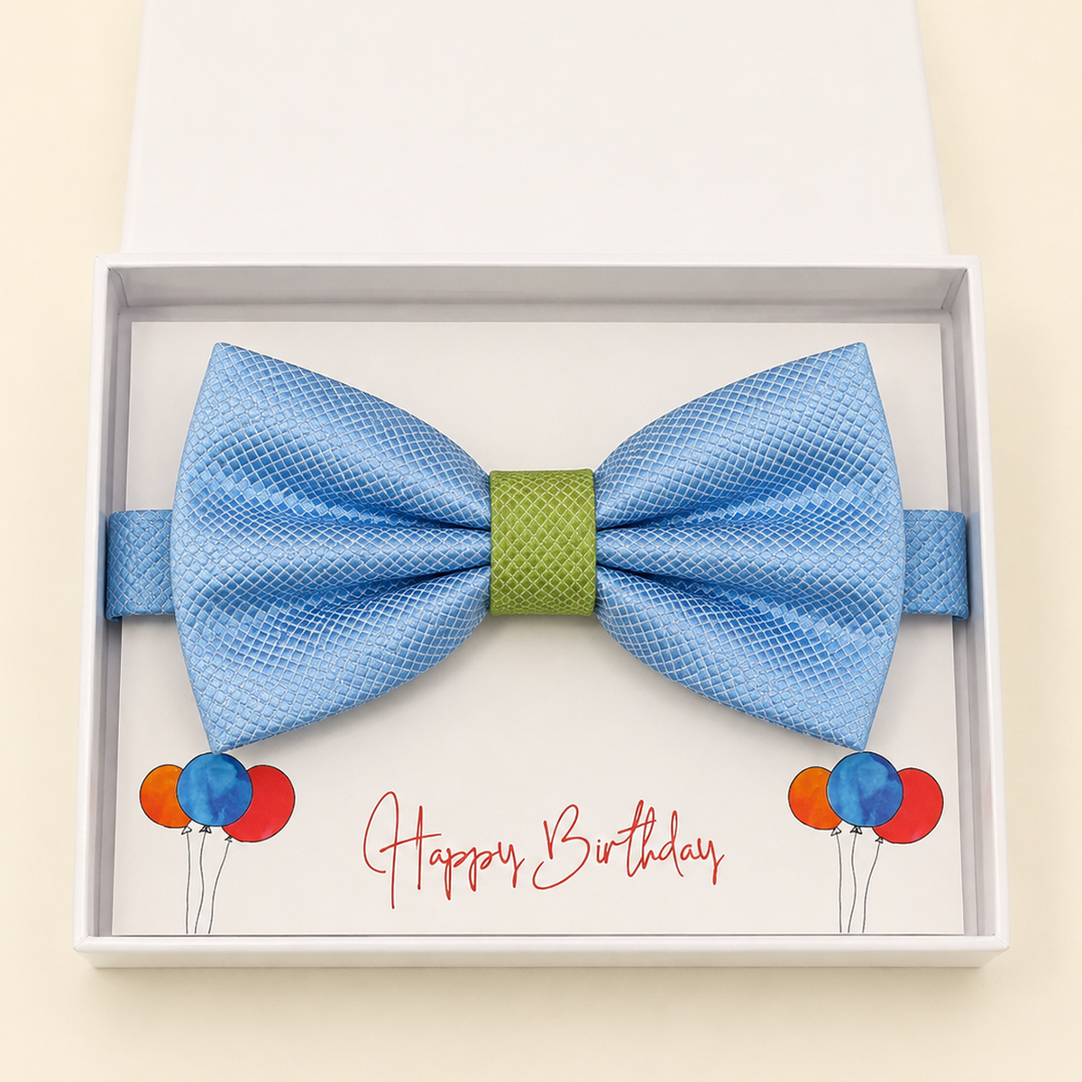Dusty Blue and Green Bow Tie — Wedding & Everyday, Adult & Kids Handmade Pre-Tied