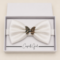 White Wooden Bow Tie — Wedding & Everyday Handmade Pre-Tied