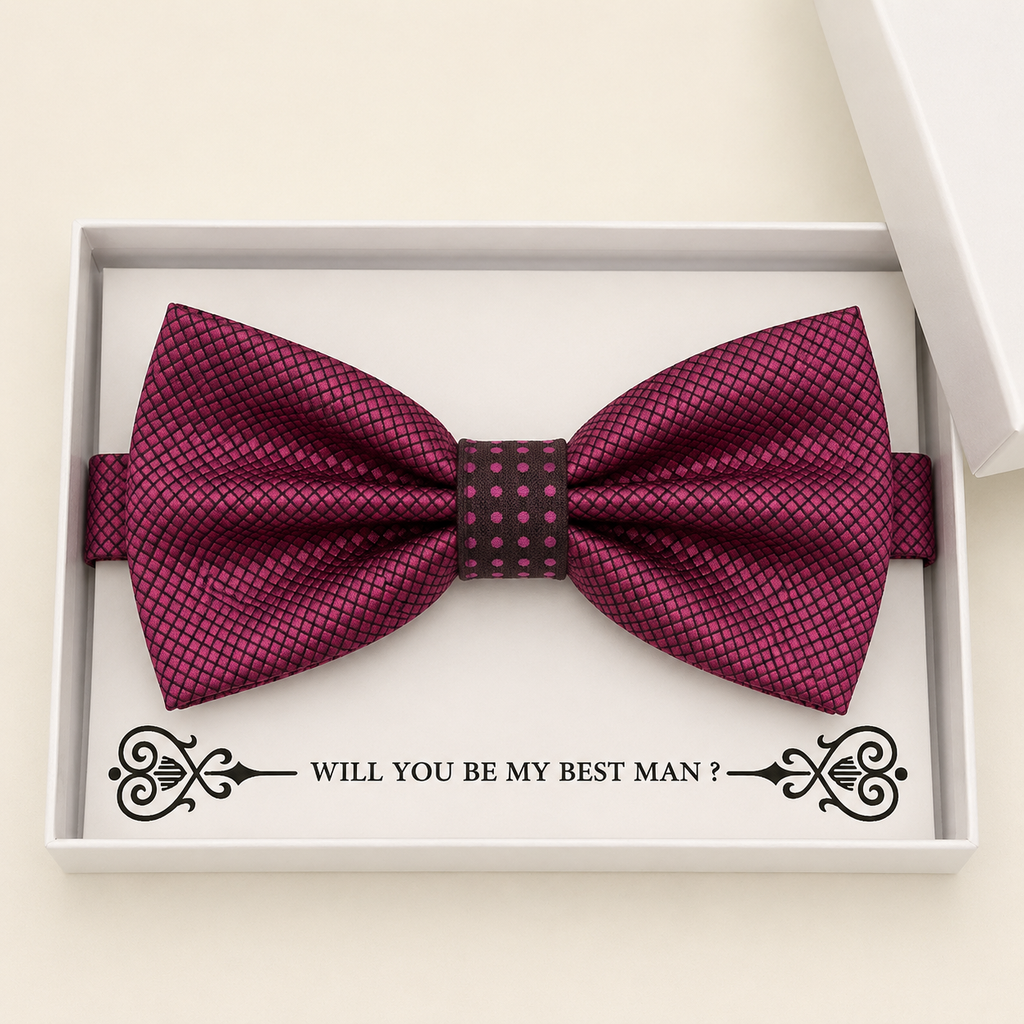 Magenta Bow Tie — Wedding & Everyday, Adult & Kids Handmade Pre-Tied