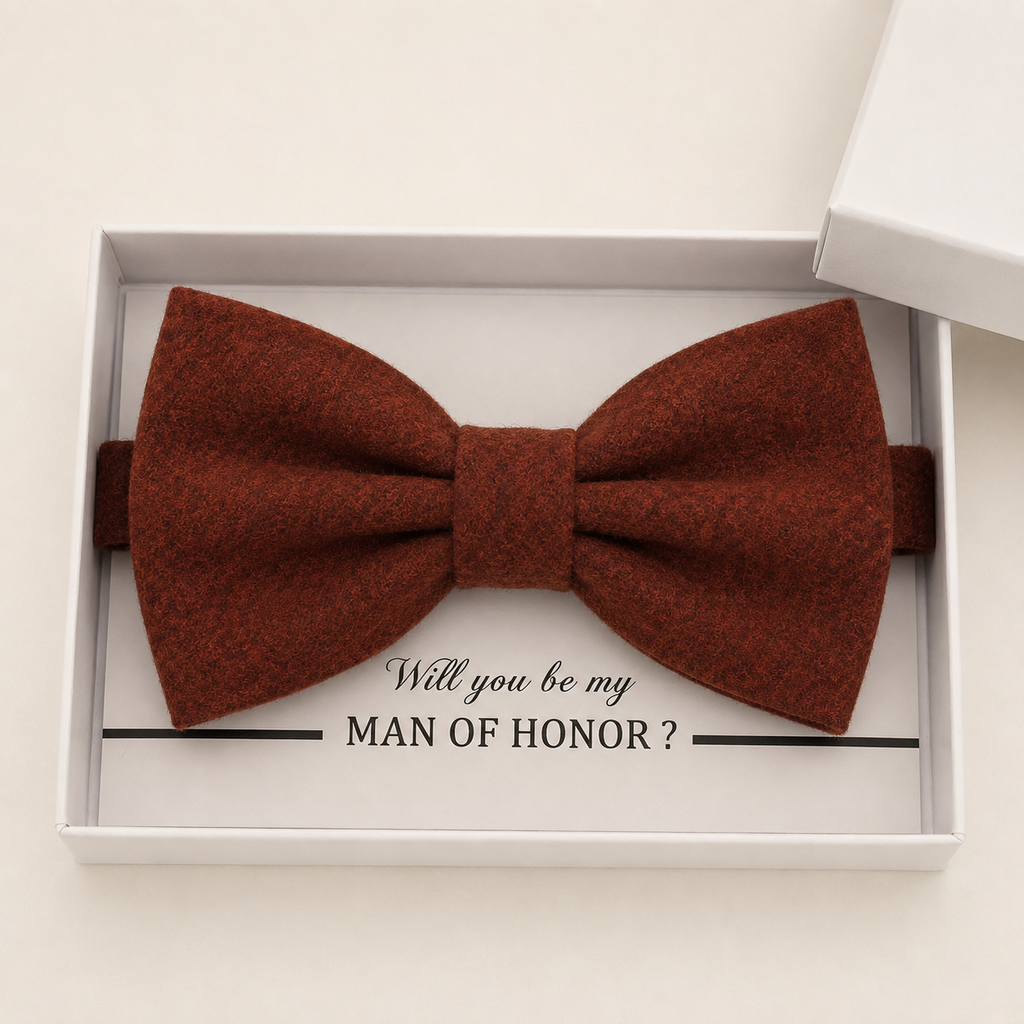 Brown Cinnamon Bow Tie — Wedding & Everyday, Adult & Kids Handmade Pre-Tied