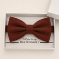 Brown Cinnamon Bow Tie — Wedding & Everyday, Adult & Kids Handmade Pre-Tied