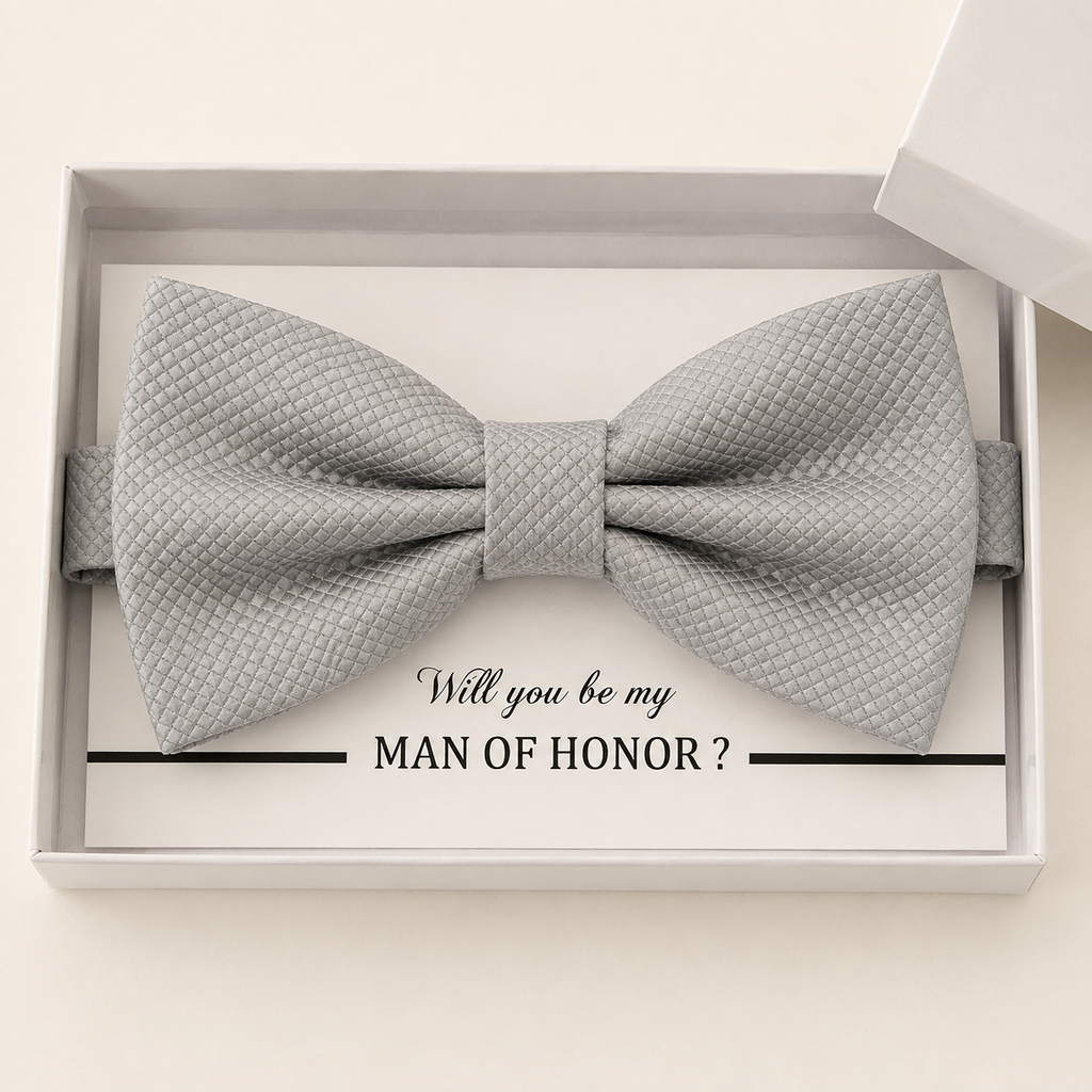 Gray Bow Tie — Wedding & Everyday, Adult & Kids Handmade Pre-Tied