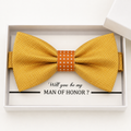 Yellow and Orange Bow Tie — Wedding & Everyday, Adult & Kids Handmade Pre-Tied