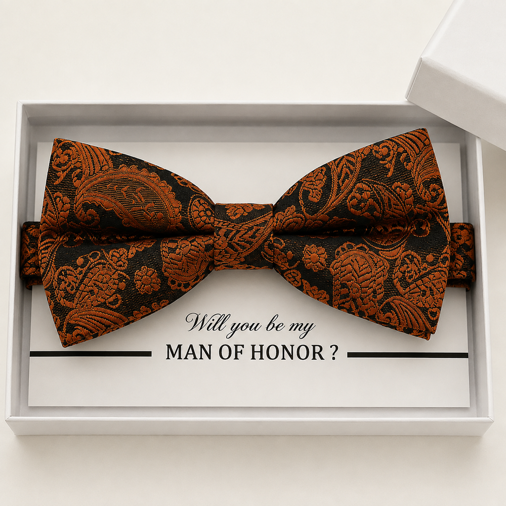 Copper Bow Tie — Wedding & Everyday Handmade Pre-Tied