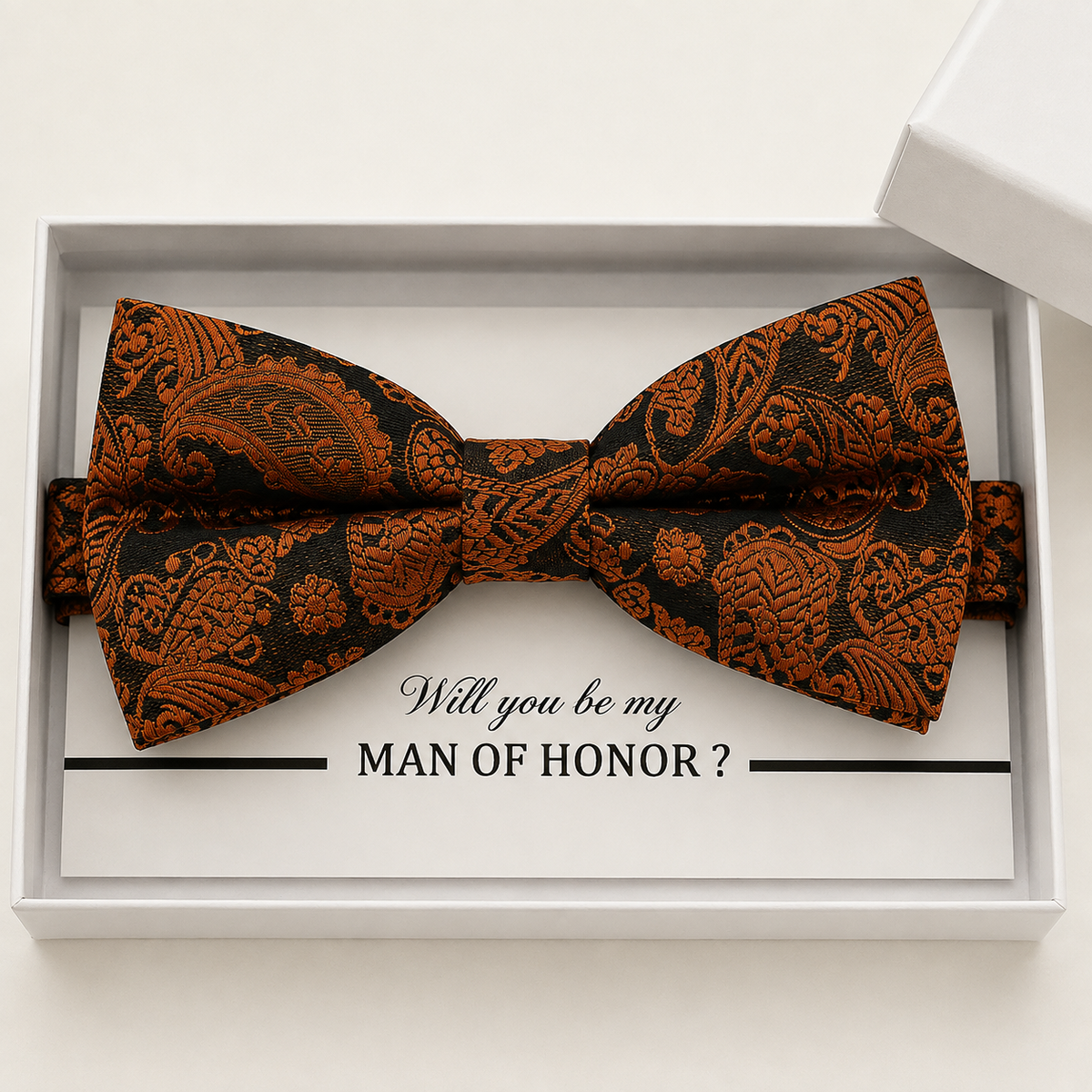 Copper Bow Tie — Wedding & Everyday Handmade Pre-Tied