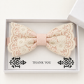 Blush and Ivory Lace Bow Tie — Wedding & Everyday Handmade Pre-Tied
