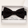 Black and Red Bow Tie — Wedding & Everyday Handmade Pre-Tied