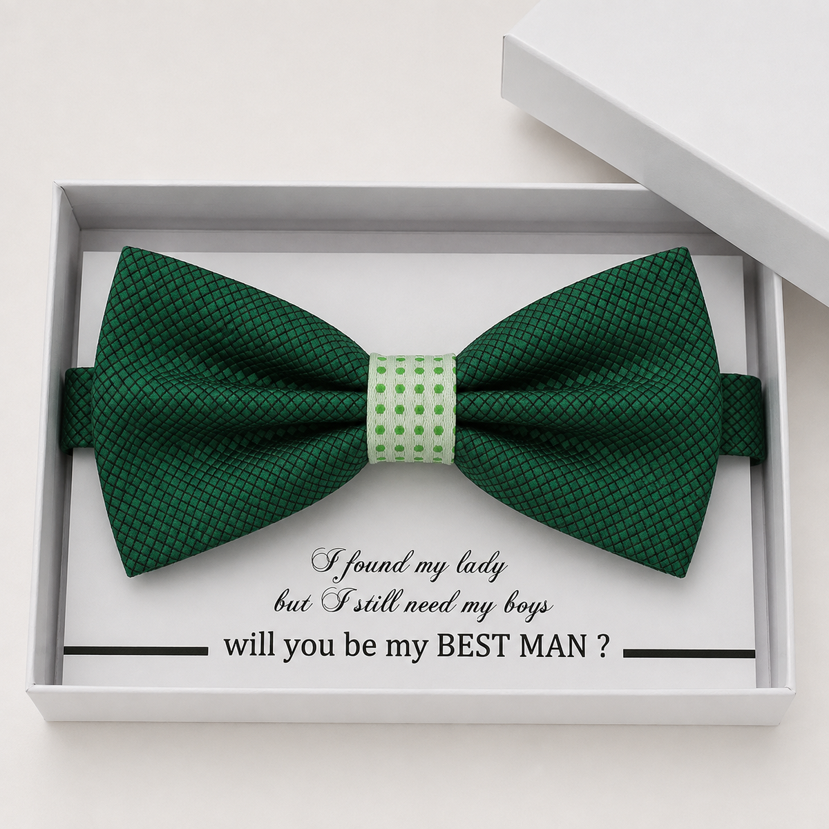 Green Bow Tie — Wedding & Everyday, Adult & Kids Handmade Pre-Tied