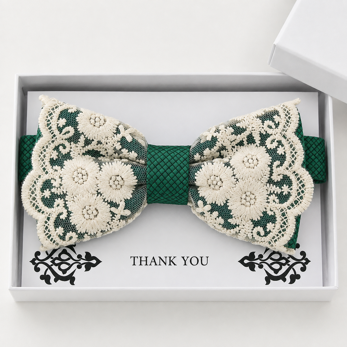 Emerald Green Bow Tie — Wedding & Everyday Handmade Pre-Tied