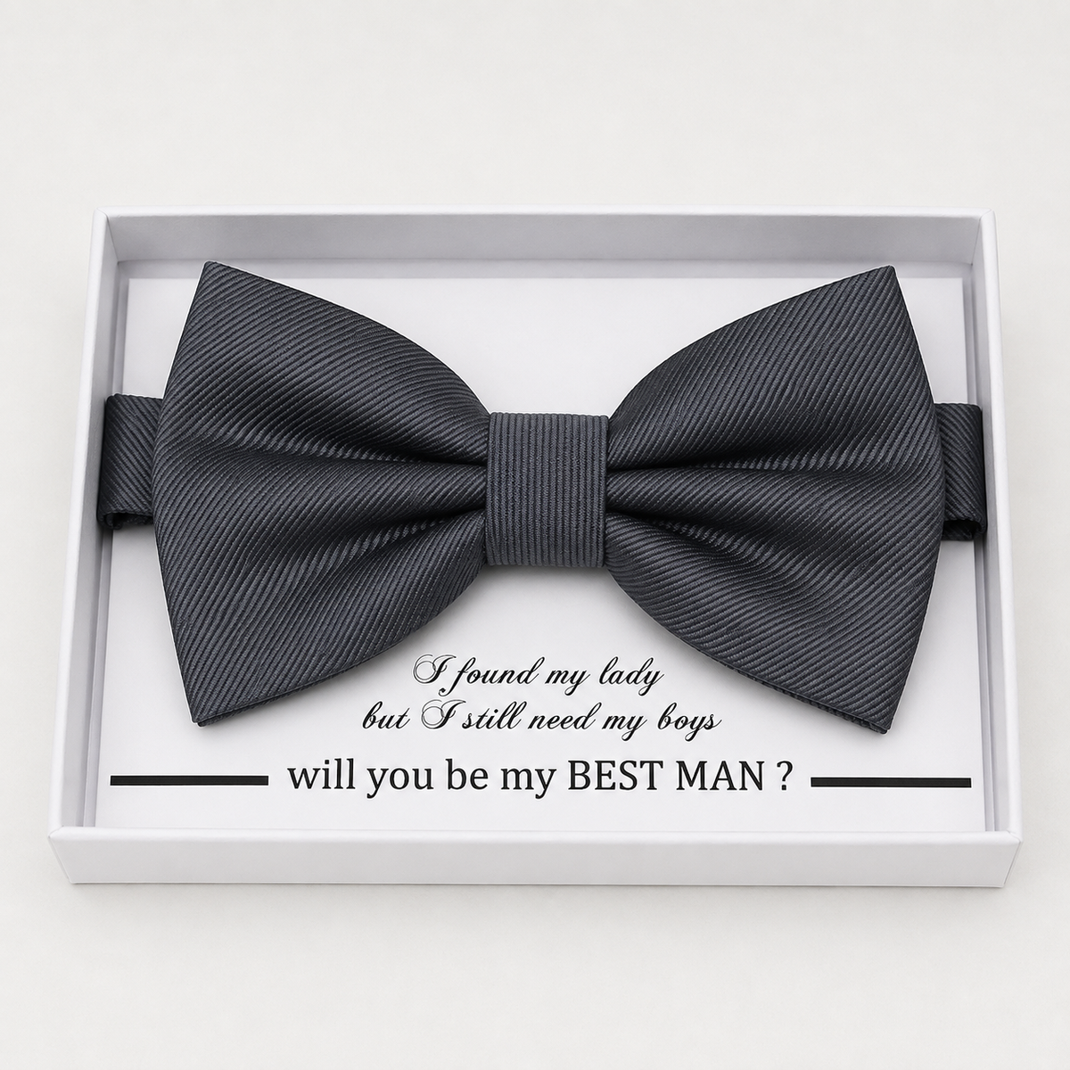 Charcoal Bow Tie — Wedding & Everyday, Adult & Kids Handmade Pre-Tied