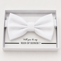 White Bow Tie — Wedding & Everyday, Adult & Kids Handmade Pre-Tied