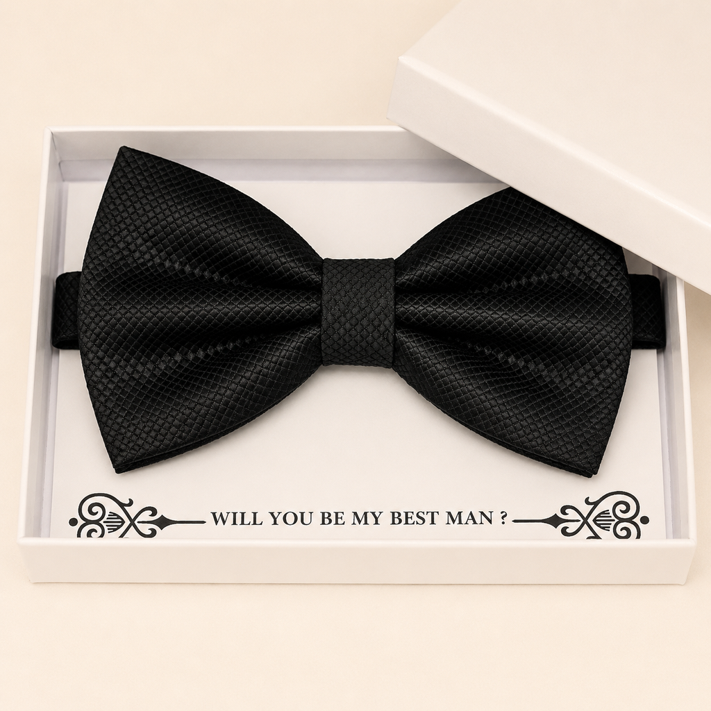 Black Bow Tie — Wedding & Everyday, Adult & Kids Handmade Pre-Tied