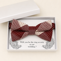Red and White Bow Tie — Wedding & Everyday Handmade Pre-Tied