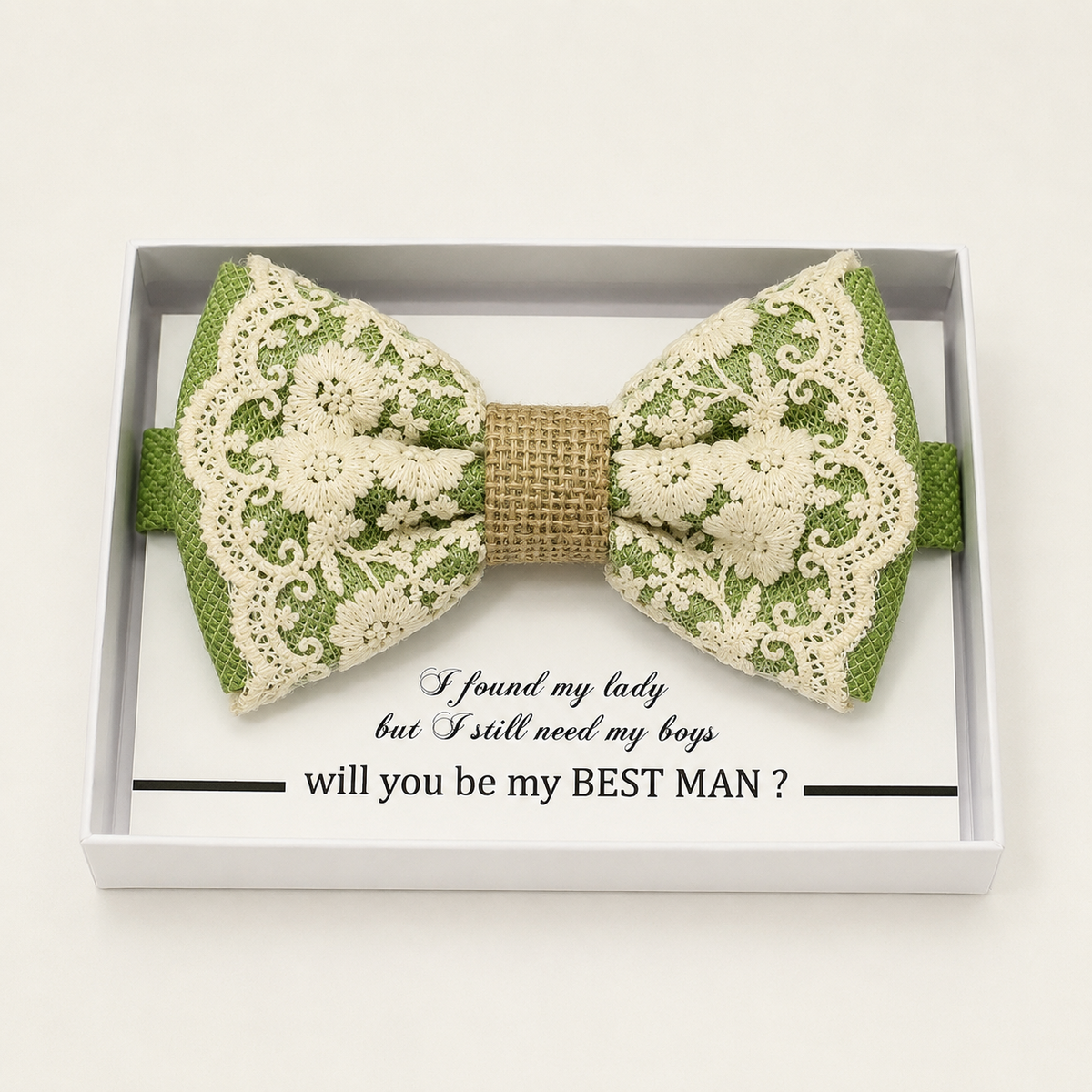 Green Bow Tie — Wedding & Everyday Handmade Pre-Tied