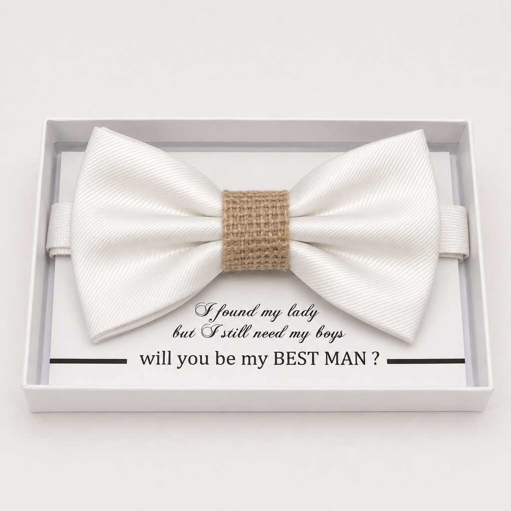 White Bow Tie — Wedding & Everyday, Adult & Kids Handmade Pre-Tied