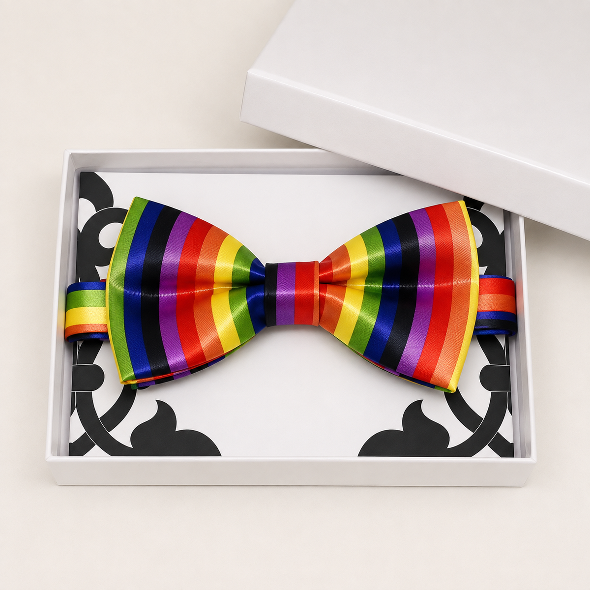 Rainbow Bow Tie — Wedding & Everyday Handmade Pre-Tied