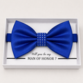 Royal Blue and White Bow Tie — Wedding & Everyday, Adult & Kids Handmade Pre-Tied