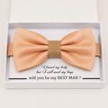 Champagne and Burlap Bow Tie — Wedding & Everyday, Adult & Kids Handmade Pre-Tied