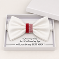 Red and White Bow Tie — Wedding & Everyday, Adult & Kids Handmade Pre-Tied