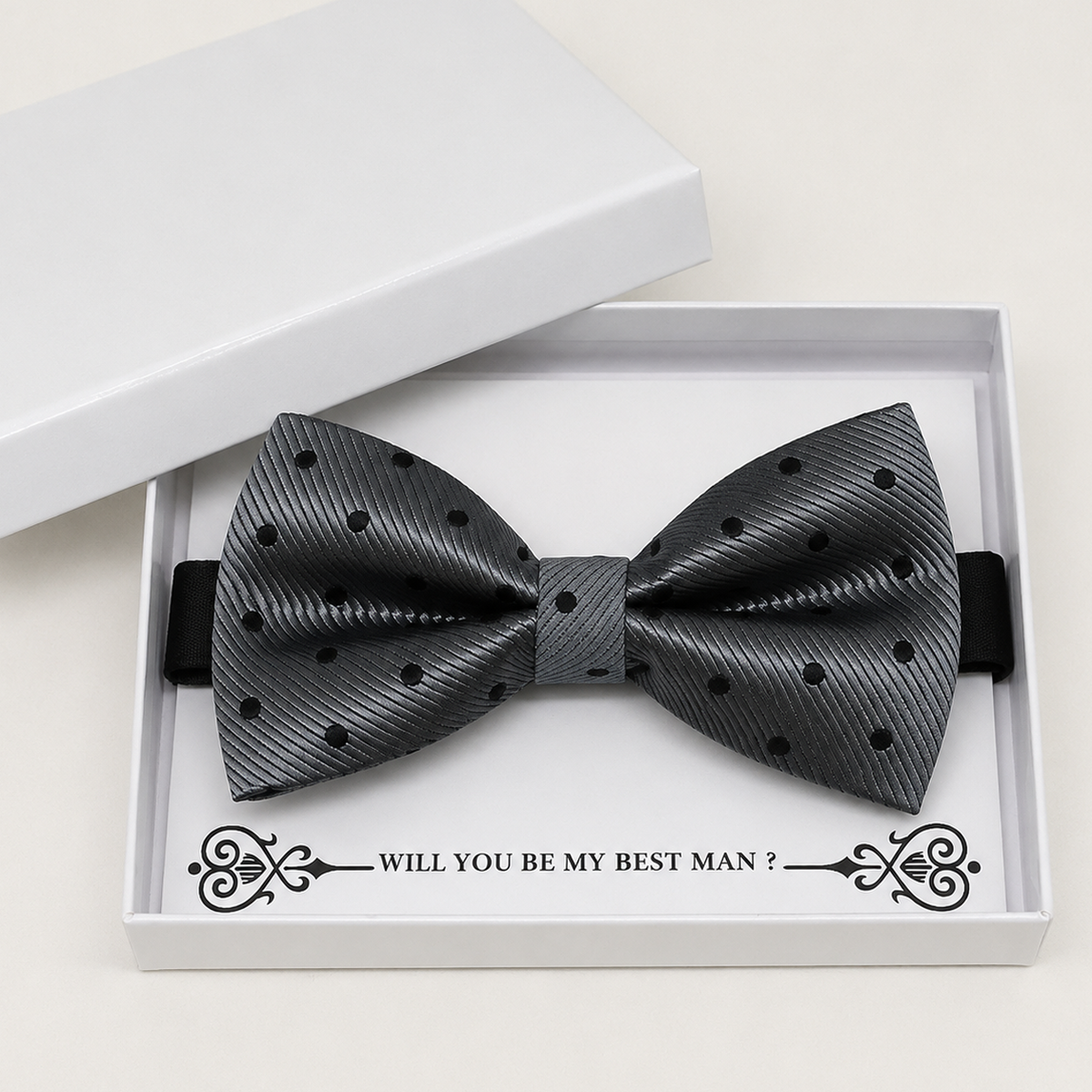 Charcoal and Black Bow Tie — Wedding & Everyday, Adult & Kids Handmade Pre-Tied