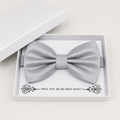 Silver Bow Tie — Wedding & Everyday, Adult & Kids Handmade Pre-Tied