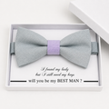 Gray and Lilac Bow Tie — Wedding & Everyday, Adult & Kids Handmade Pre-Tied