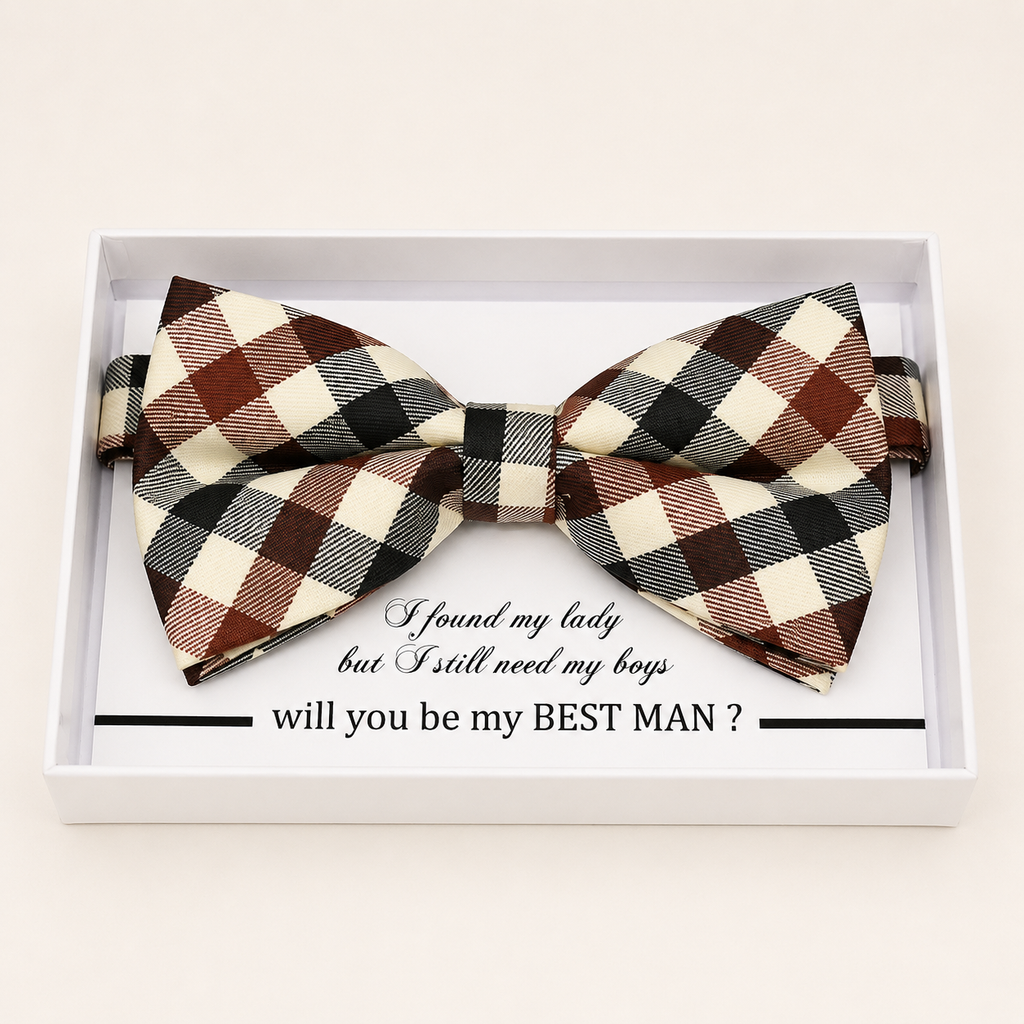 Brown Bow Tie — Wedding & Everyday Handmade Pre-Tied