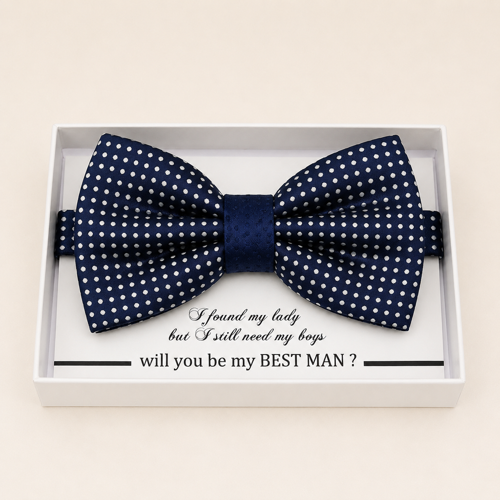 Navy Bow Tie — Wedding & Everyday, Adult & Kids Handmade Pre-Tied